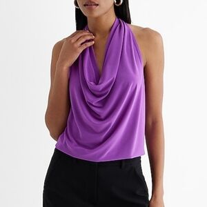 EXPRESS: Draped Cowl Neck Racerback Tank